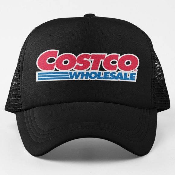 NEW Costco Foam Trucker Mesh Snapback Hat BLACK - Picture 1 of 3
